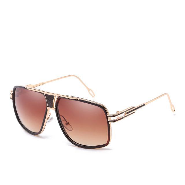 Modern Classic Oversized Men Sunglasses Luxury Brand New Glasses Square With High Quality Metal Frame and Polarized Mirror Glasses Oculos de sol With UV400 Prodection for Sun