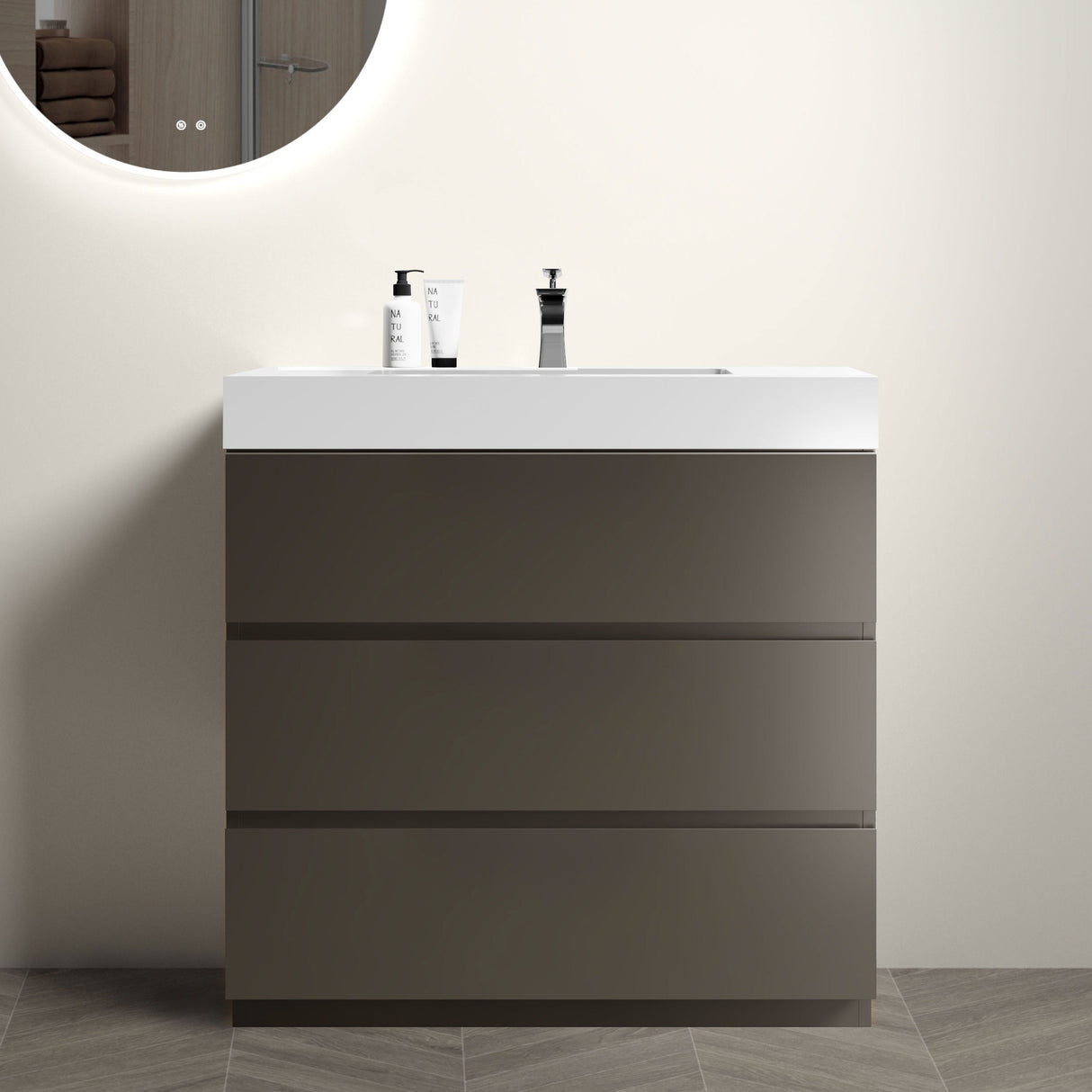 Alice - Bathroom Vanity With Sink, Large Storage Freestanding Bathroom Vanity For Modern Bathroom, One-Piece Sink Basin Without Drain And Faucet by Couch.com