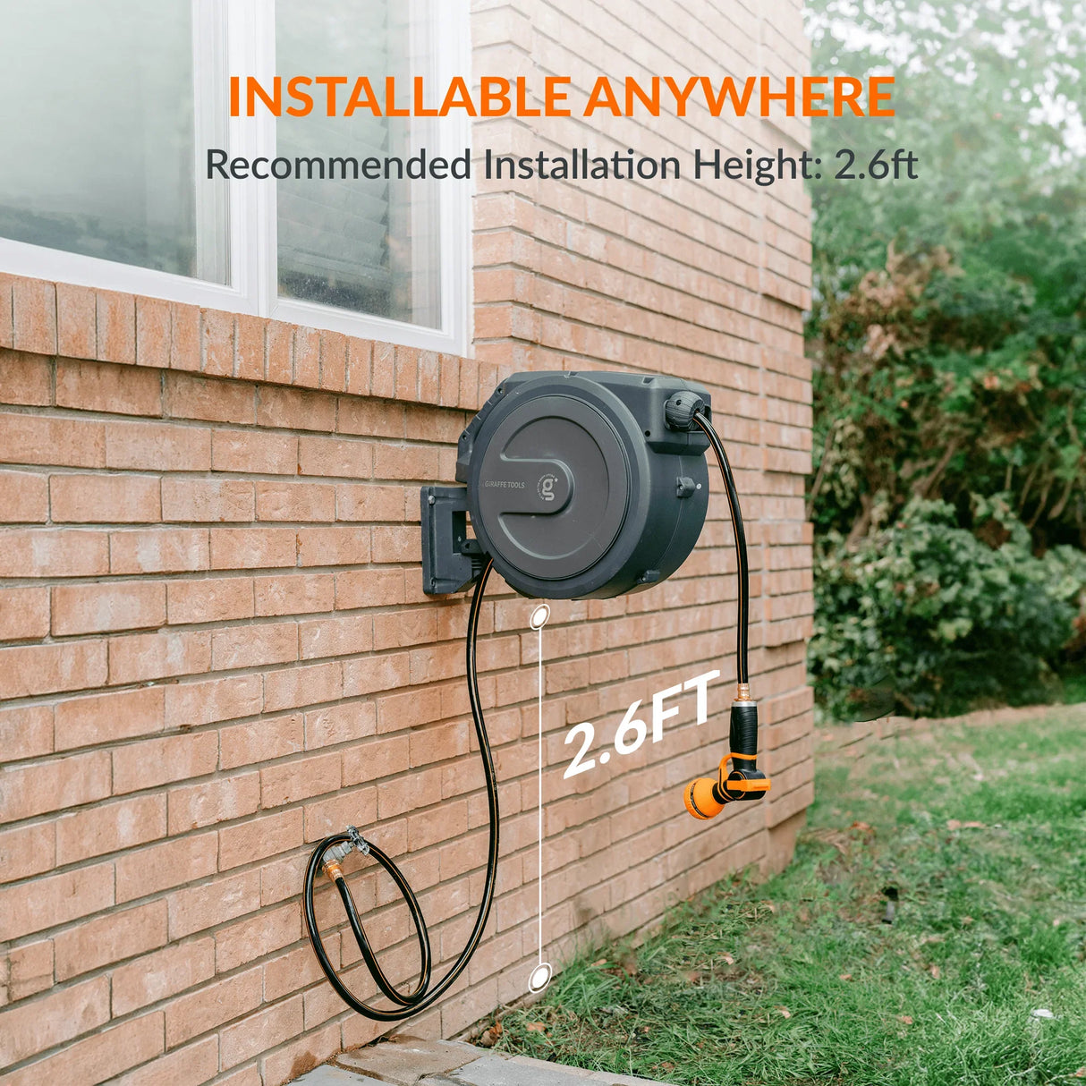 Retractable Garden Hose Reel 65ft-155ft