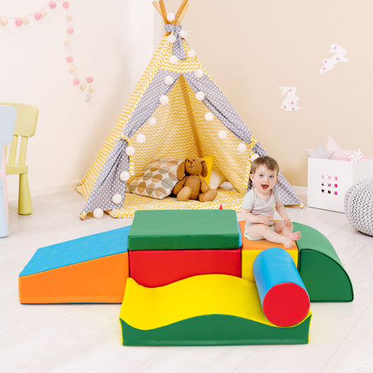 7 Pieces Toddlers Climbing Toys with EPE Foam and Removable PU Leather