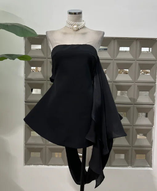 Ribbon Tube Mini Dress