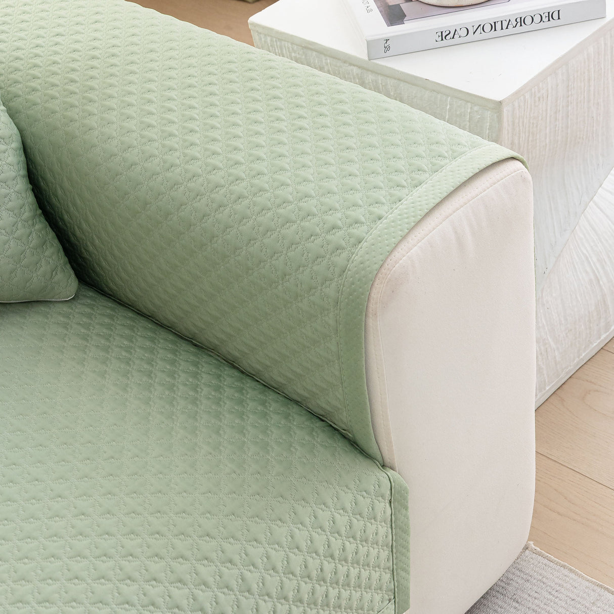 Non-Slip Diamond Quilted Sofa Cover, Separate Pieces Sectional Couch Protector