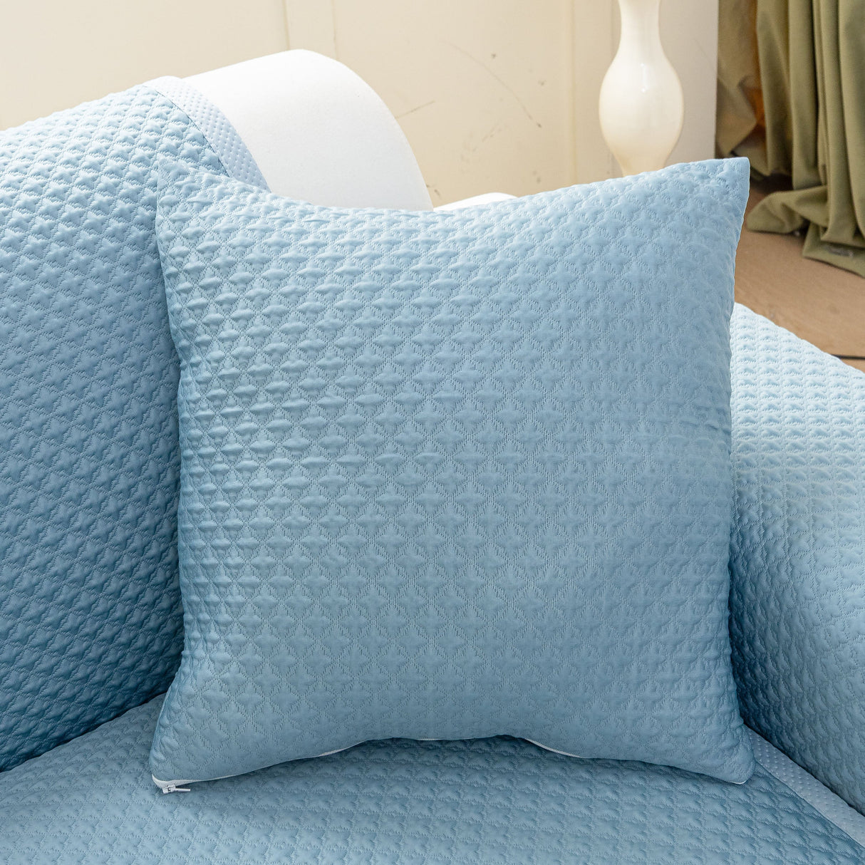 Non-Slip Diamond Quilted Sofa Cover, Separate Pieces Sectional Couch Protector