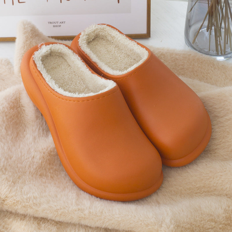 New Winter Women Slipper Soft Bottom Plush Home Shoes Slippers Indoor Waterproof Non-Slip Memory Foam Comfy Fluffy Fur Memory Foam Boots House Shoes Thick Sole 6cm