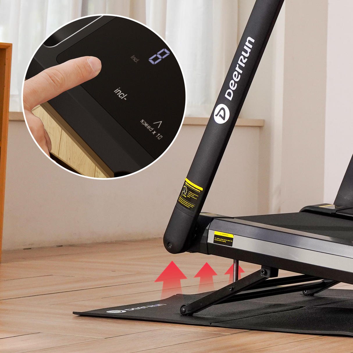 DeerRun X20 Treadmill with 15% Auto Incline Full Running Deck Treadmill | 400Lbs, 11.3Mph