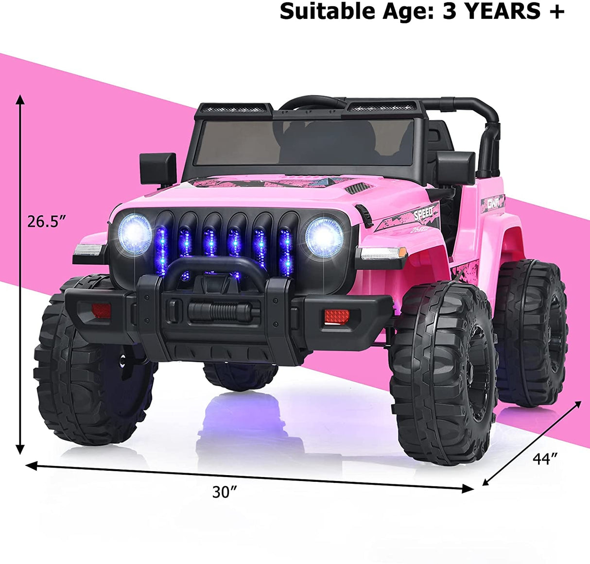 12V Kids Ride-on Jeep Car with 2.4 G Remote Control-Black & Green
