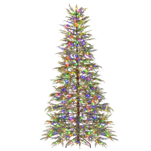 6/7/8/9 FT Artificial Christmas Tree with 767 Snowy Branch Tips-9 FT