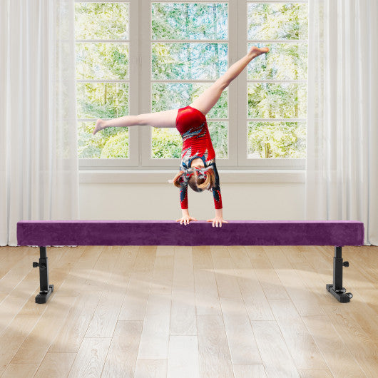 7.5 Feet High and Low Gymnastics Beam with 3 Heights-Purple