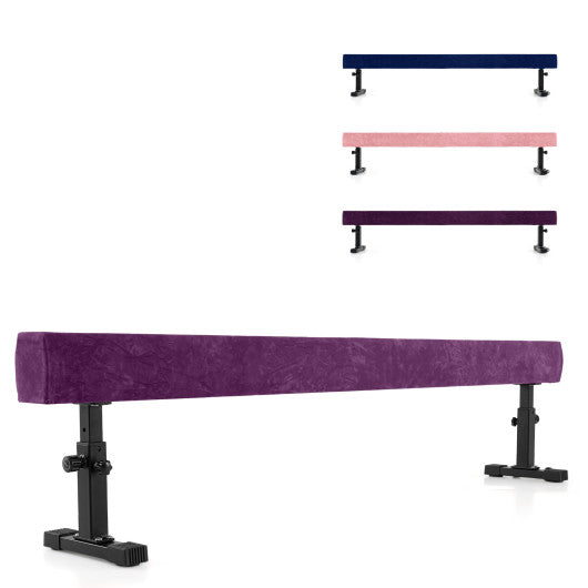 7.5 Feet High and Low Gymnastics Beam with 3 Heights-Purple