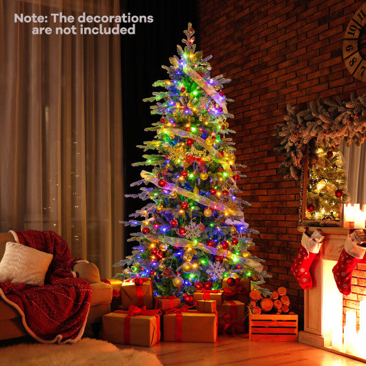 7.5 Feet Pre-Lit Artificial Christmas Tree with Warm White LED Lights