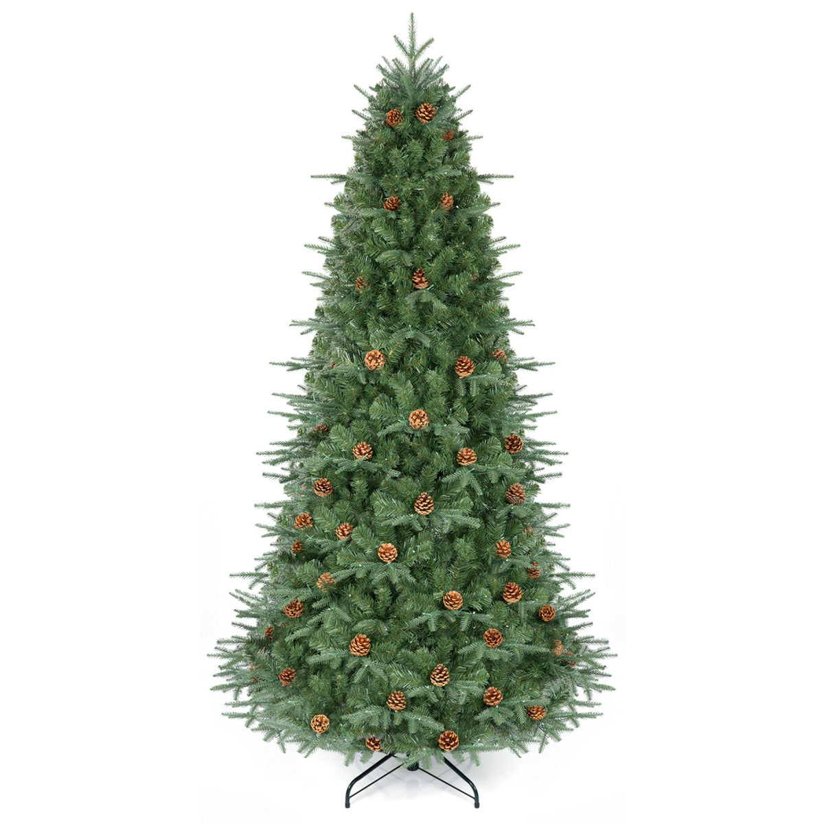 7.5 ft Artificial Christmas Tree with LED Lights and Pine Cones