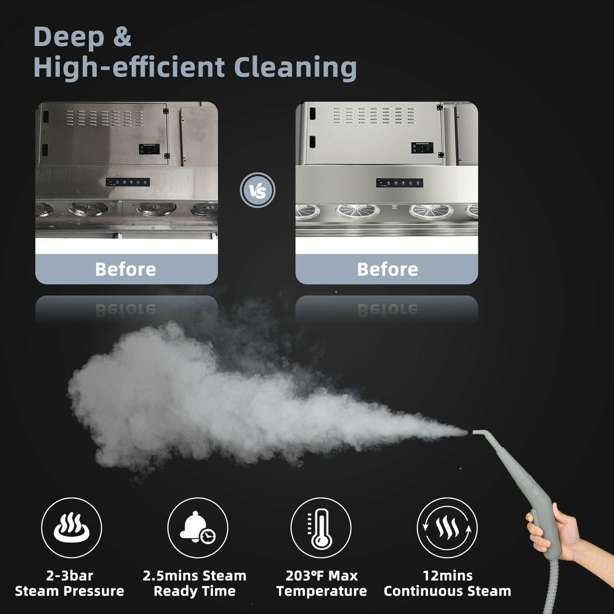 1000W Multifunction Portable Hand-held Steam Cleaner with 10 Accessories-Green