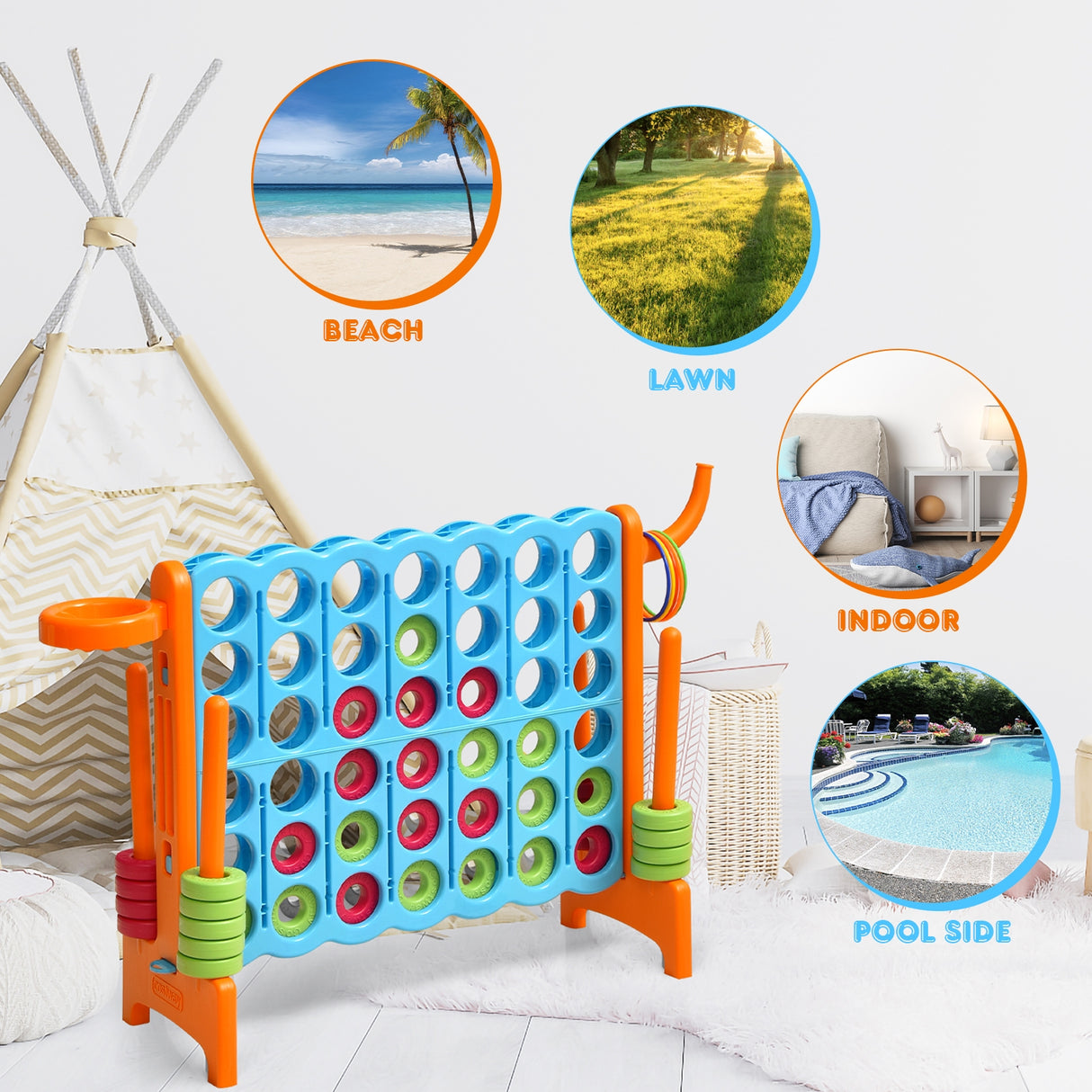 2.5Ft 4-to-Score Giant Game Set-Green