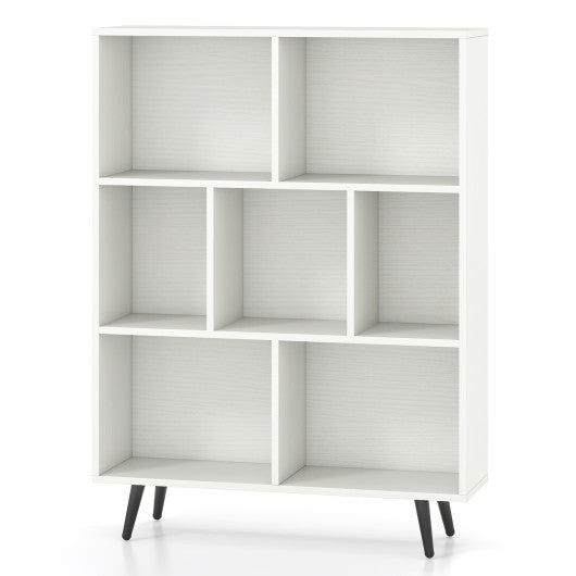 7/8/10-Cube Bookcase with 5 Tapered Metal Legs-7 Cubes