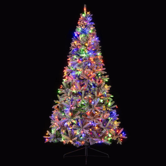 7 Feet Half Artificial Christmas Tree with 852 PE & PVC Branch Tips and 9 Modes-M