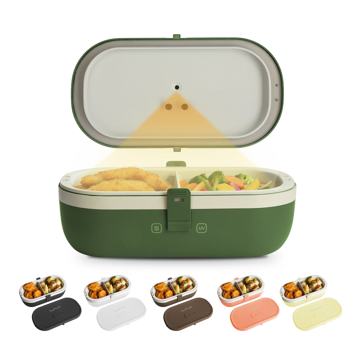 Self-Heating Lunch Box With USB-C Cord and UV LIGHT SANITIZER