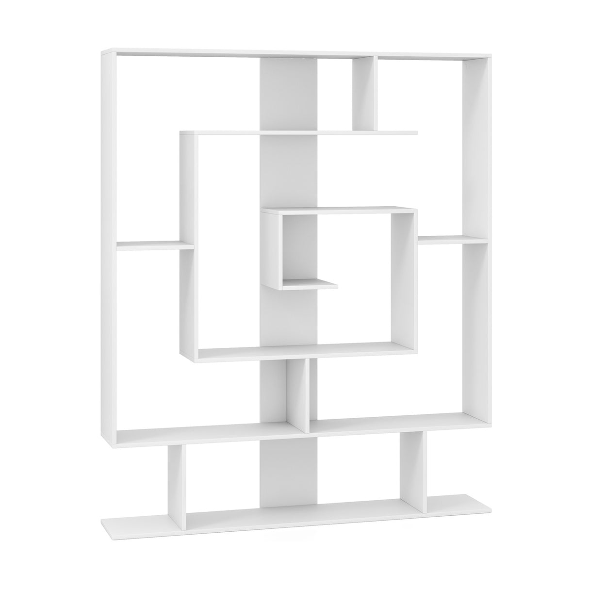 7-Tier Bookshelf Open Display Shelf Rack for Home Office-White