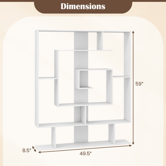 7-Tier Bookshelf  Open Display Shelf Rack for Home Office-White