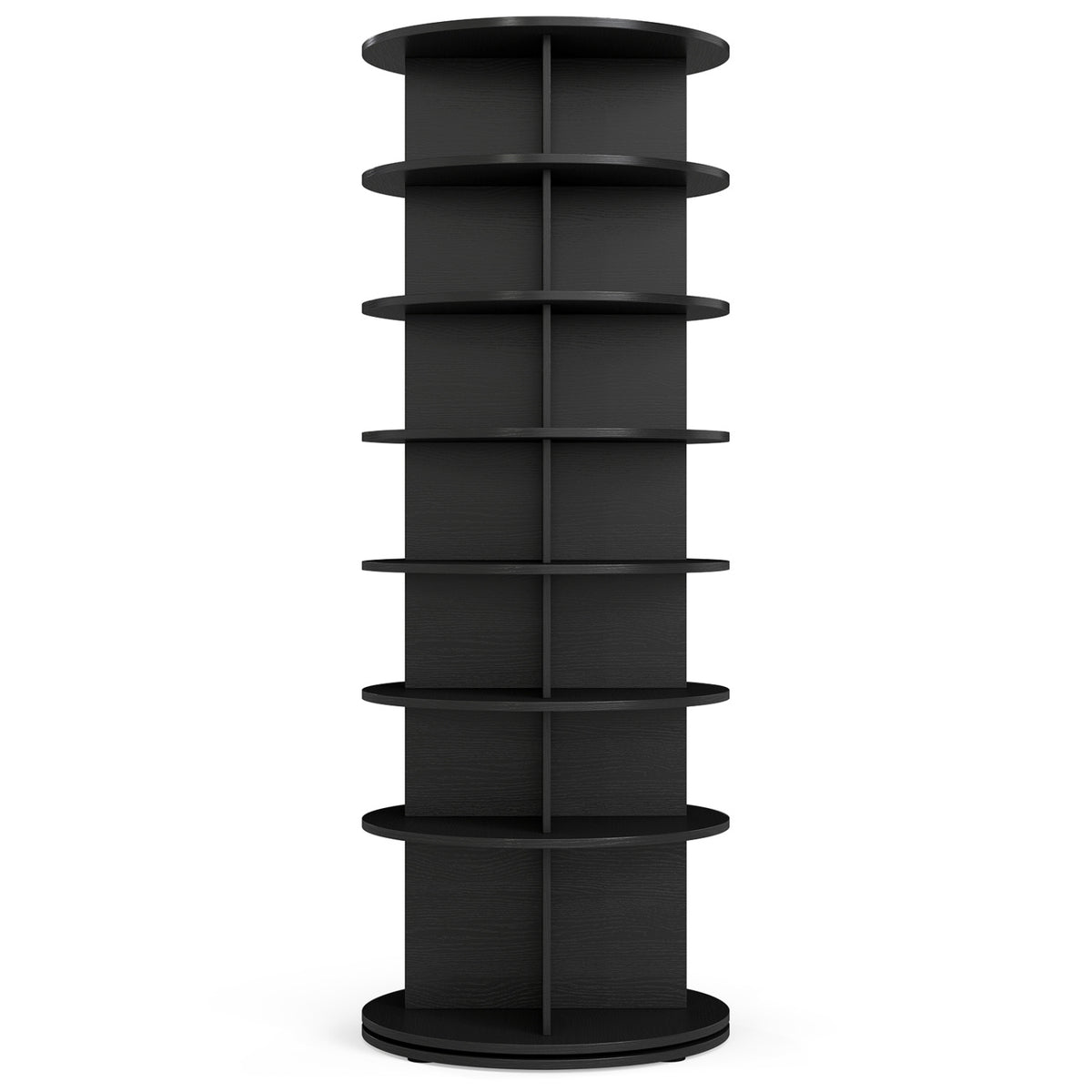 7-Tier Rotating Shoe Rack Tower Freestanding Spinning Shoe Organizer-Black