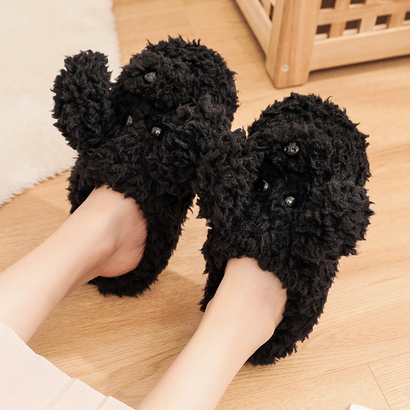 Couples Winter Pack Heel Cotton Shoes Women's Mens Slipper Winter Shoes New Fashion Casual Fur Plush Slides Winter Slippers For Women House Slippers Fluffy Soft Comfy Fuzzy Slippers Faux Fur Plush Anti-Skid Slippers