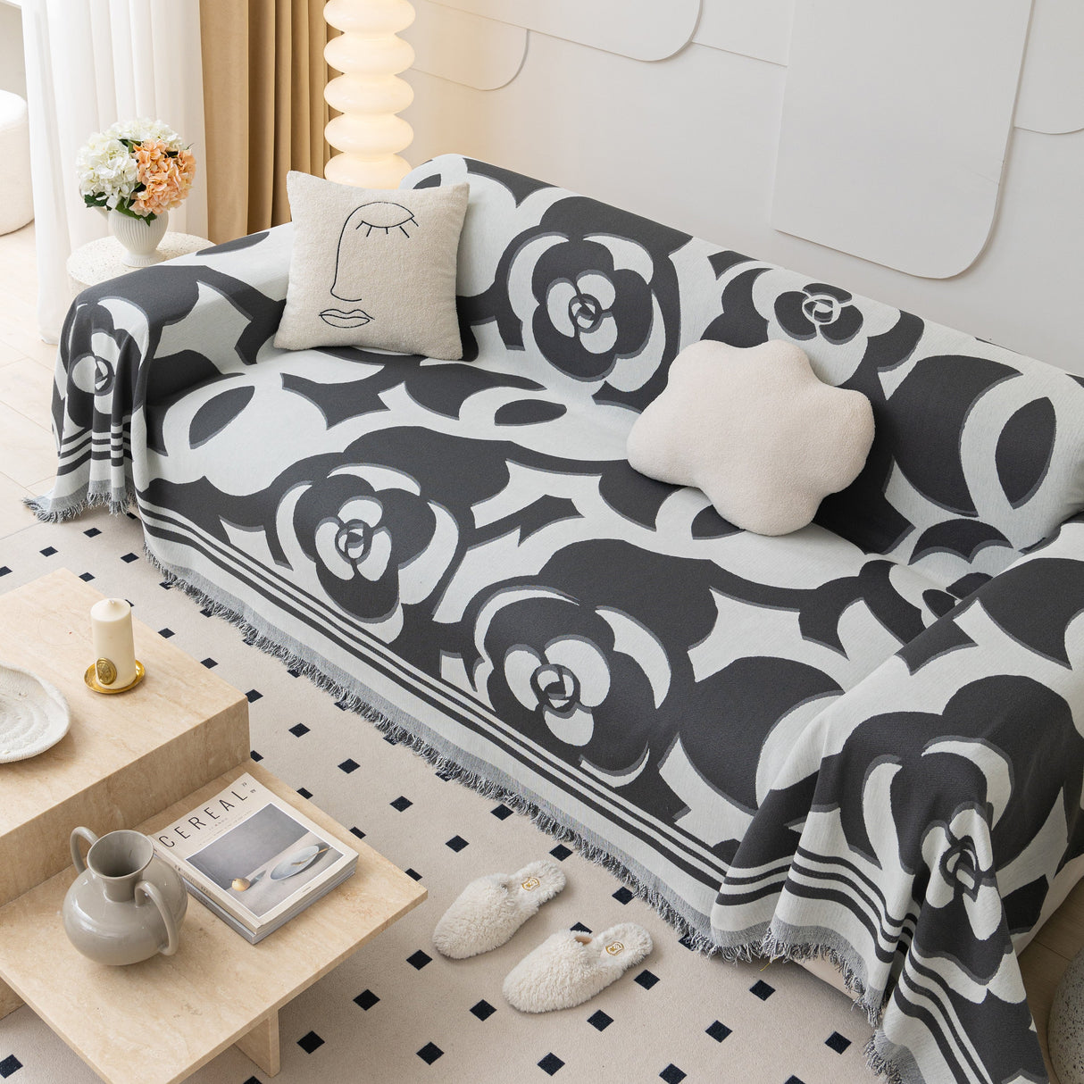 Chenille Sofa Cover Blanket, Couch Cover Blanket Throws for Couches Living Room Furniture Throw Covers