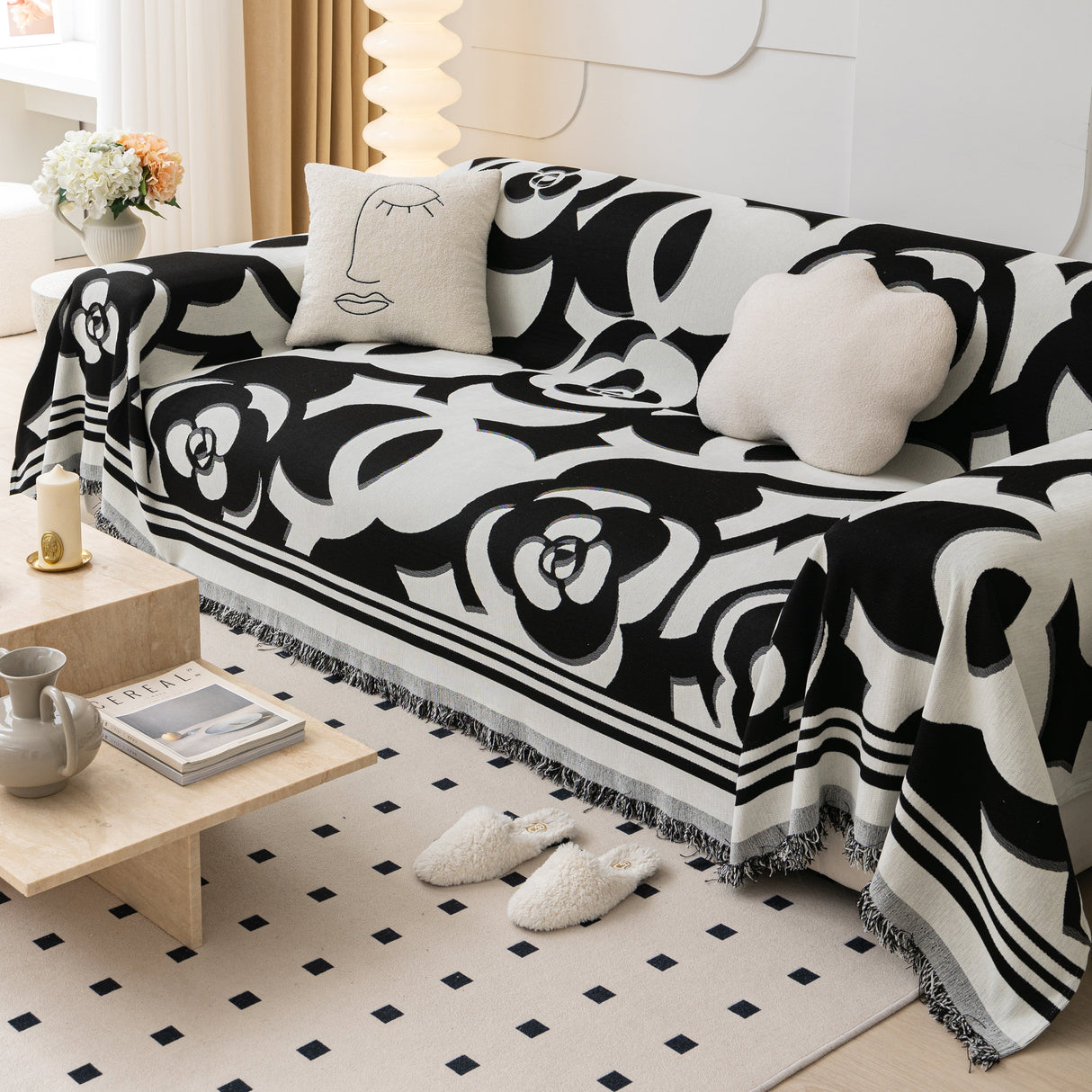 Chenille Sofa Cover Blanket, Couch Cover Blanket Throws for Couches Living Room Furniture Throw Covers