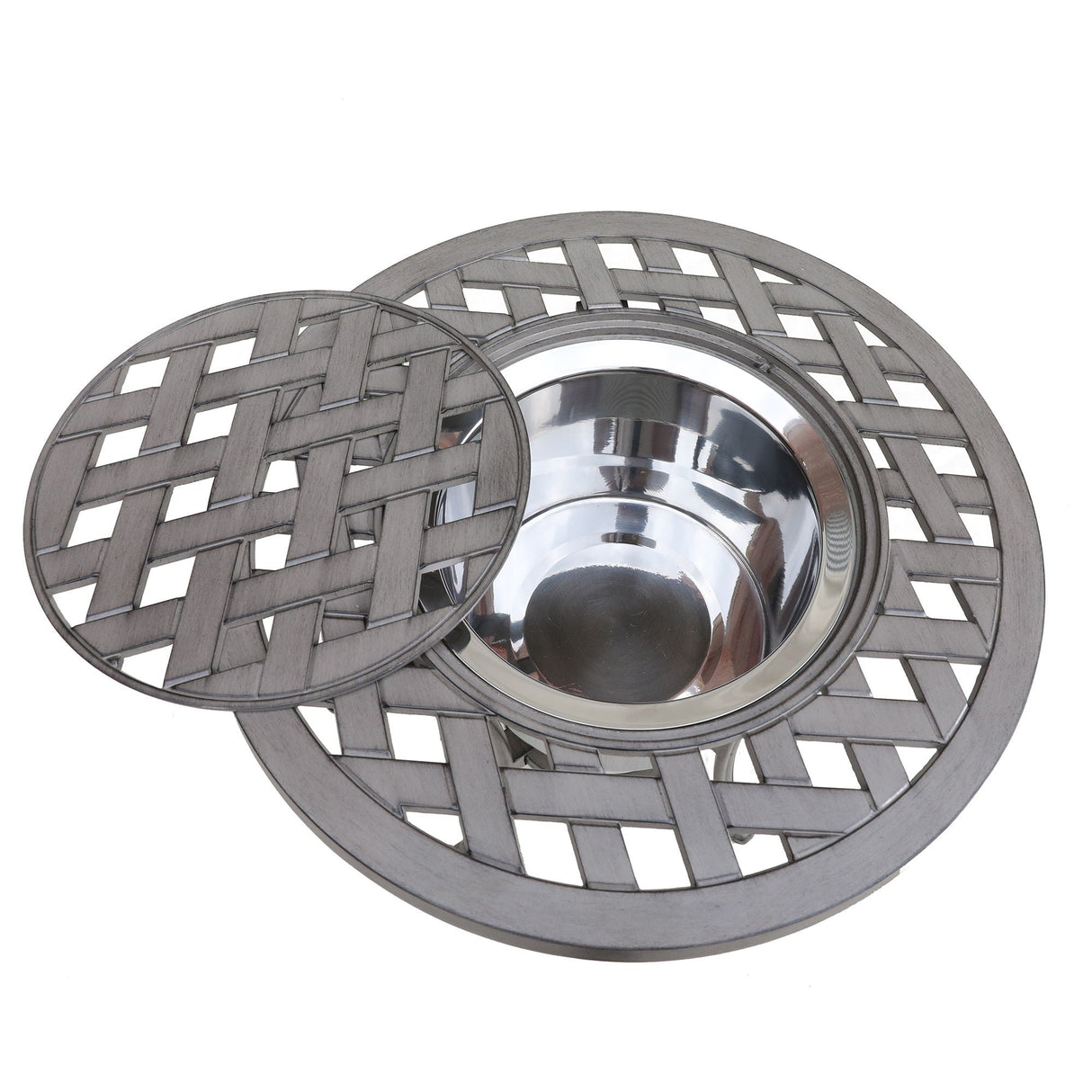 21" Cast Aluminum Round Table With Ice Bucket by Couch.com