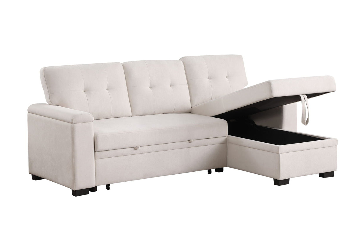 Lucca II - 84.5"W Reversible Sleeper Sectional Sofa with Storage Chaise by Couch.com