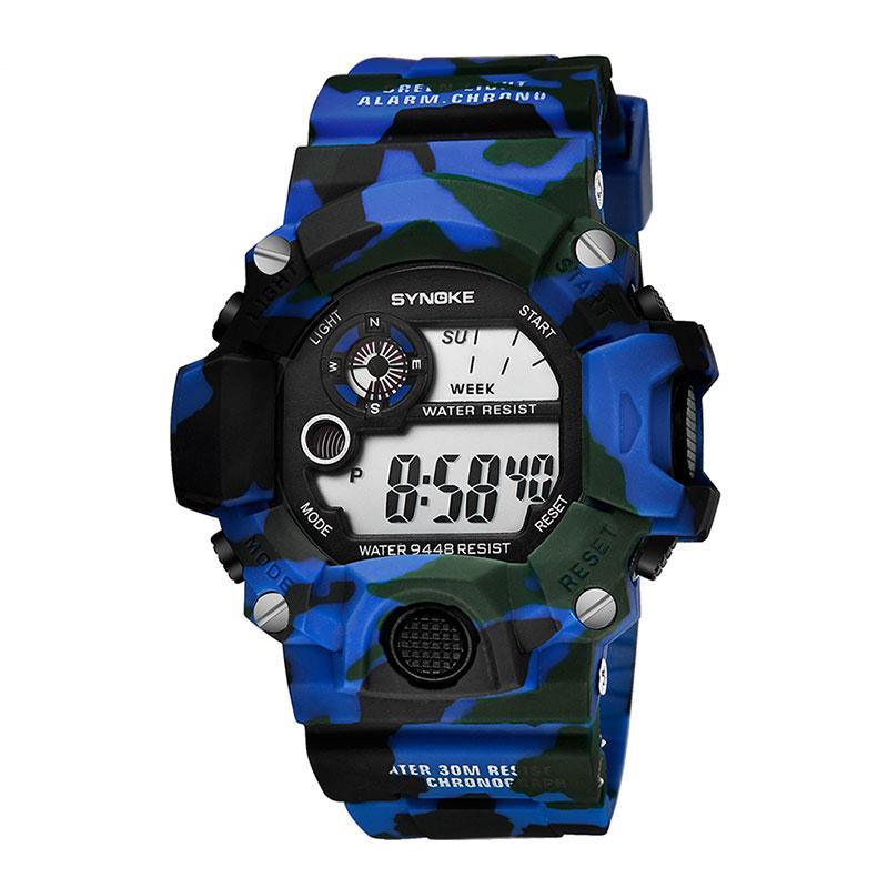 Shock Military Army Mens Watch In Camouflage Style With LED Digital Back Light With Luminous Effect