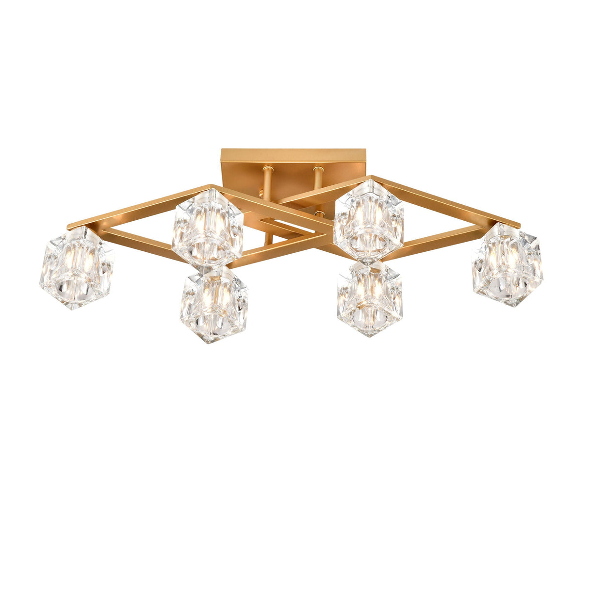 6 Light Crystal Ceiling Light For Dining Room, Modern Ceiling Lamp With Light Fixture For Entryway, Lobby, Kitchen, Bedroom, Living Room, Conference Room, (6*G9 Bulbs Included) by Couch.com