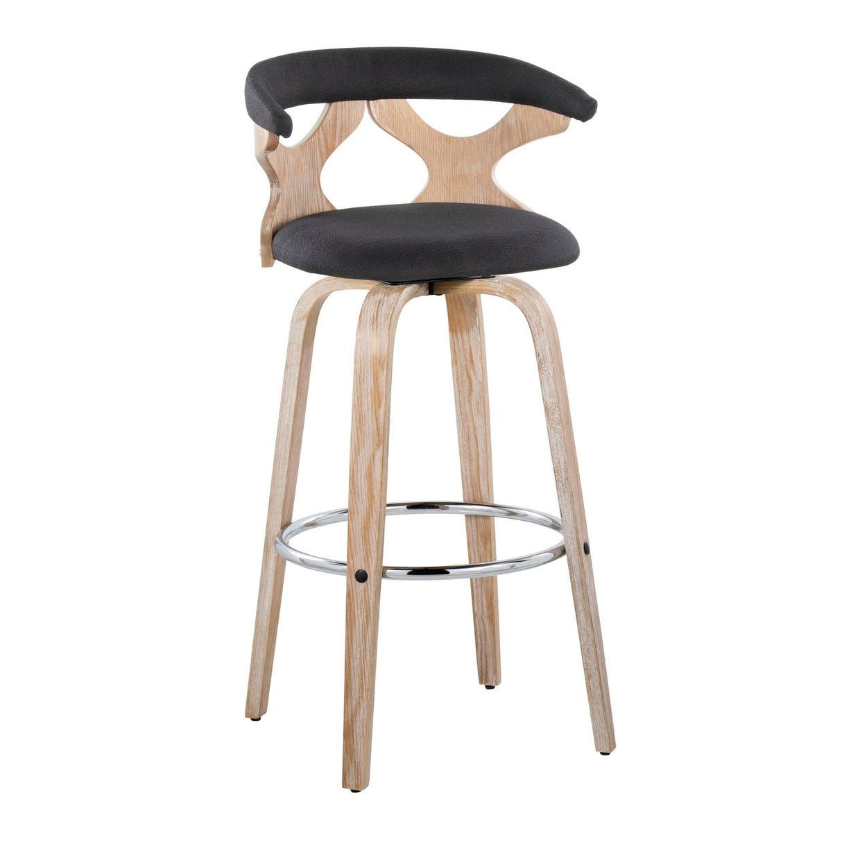 Gardenia - Contemporary Fixed Height Barstool With Swivel With Round Footrest (Set of 2) by Couch.com