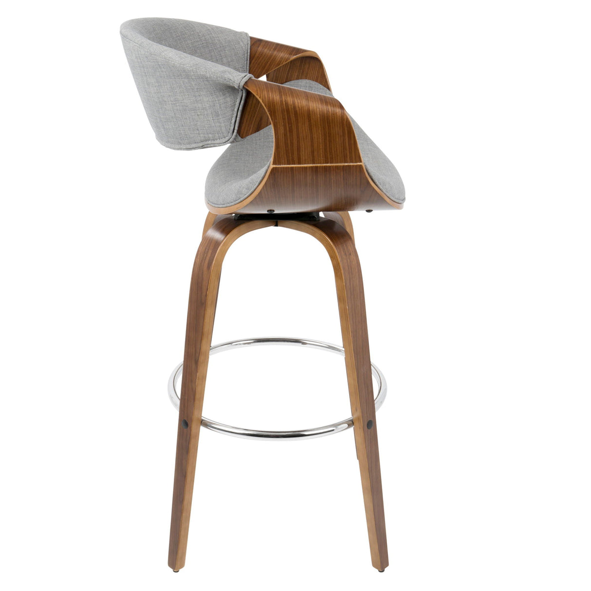 Curvini Mid - Century Modern Fixed Height Barstool With Swivel (Set of 2) by Couch.com