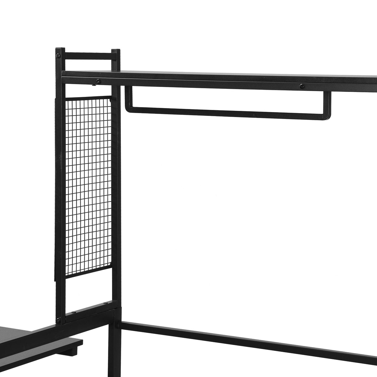 Daybed With Movable Desk, Grid, Shelves And Clothes Hanger by Couch.com