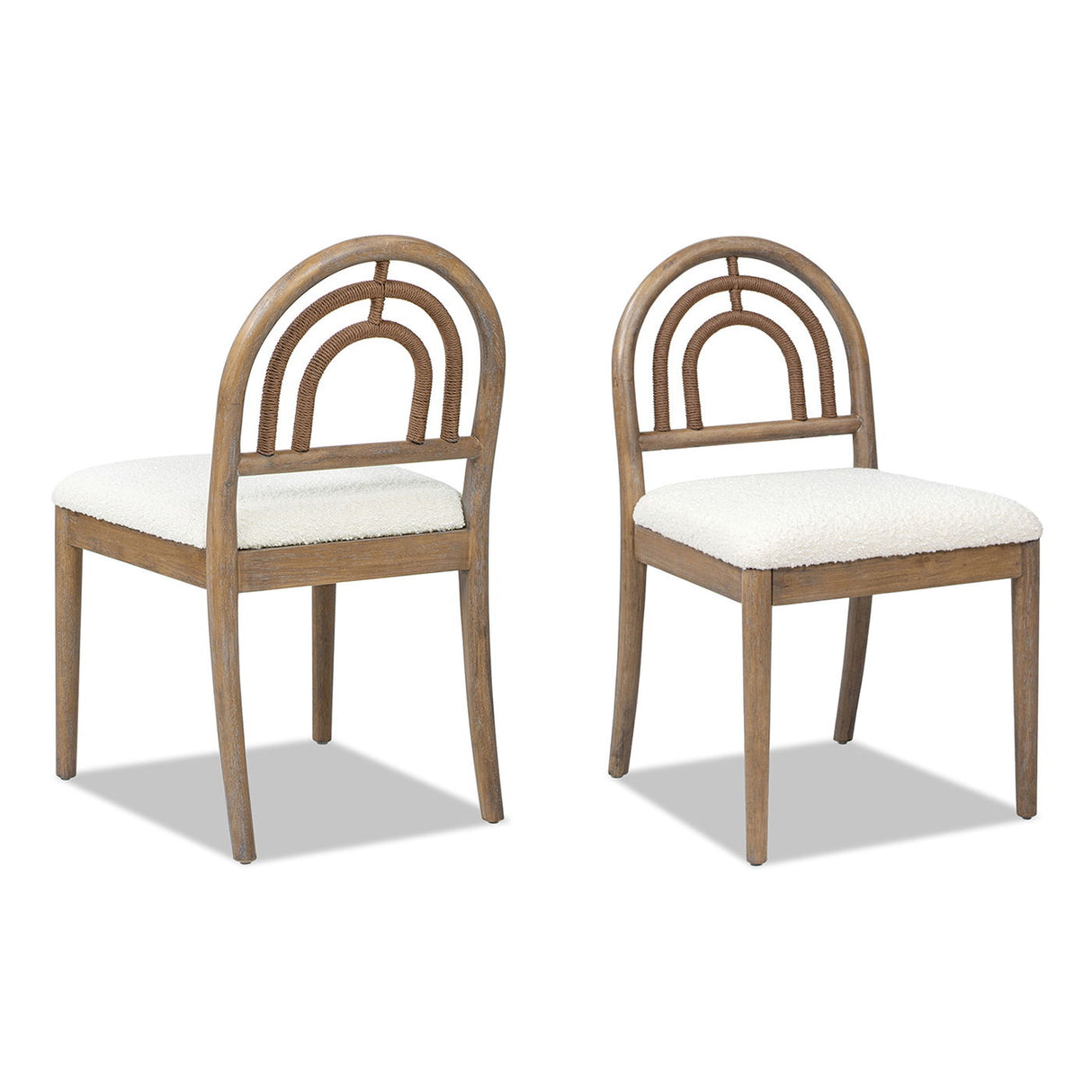 Leon - Arched Back & Upholstered Dining Chair (Set of 2) - Ivory White by Couch.com