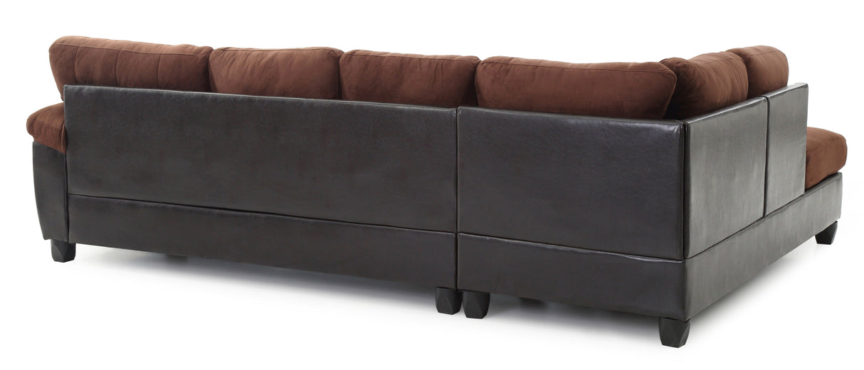 Couch.com Gallant Sectional Chocolate, Microfiber Construction, Dark Brown Finish by Couch.com
