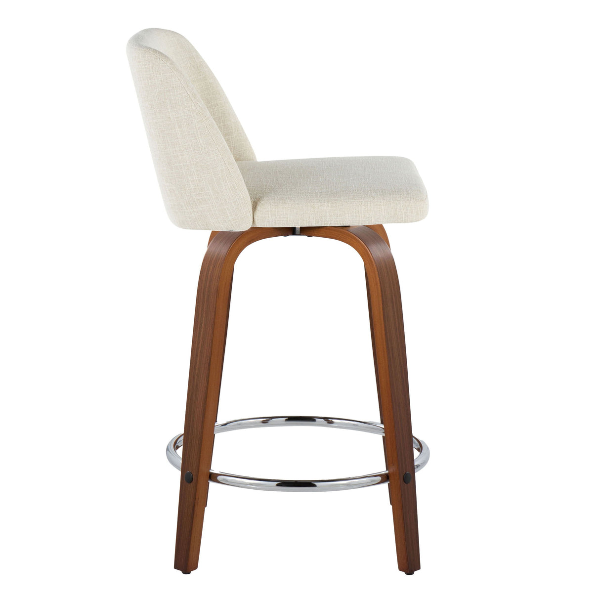 Toriano - Mid Century Modern Fixed Height Counter Stool With Swivel With Round Footrest (Set of 2) by Couch.com
