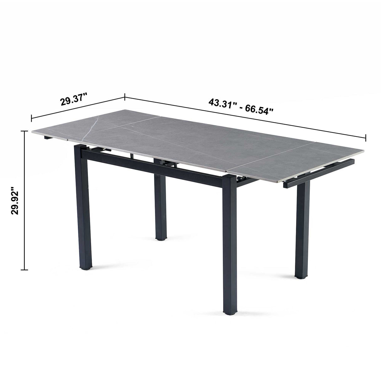 Ceramic Modern Rectangular Expandable Dining Room Table For Space-Saving Kitchen Small Space Table by Couch.com
