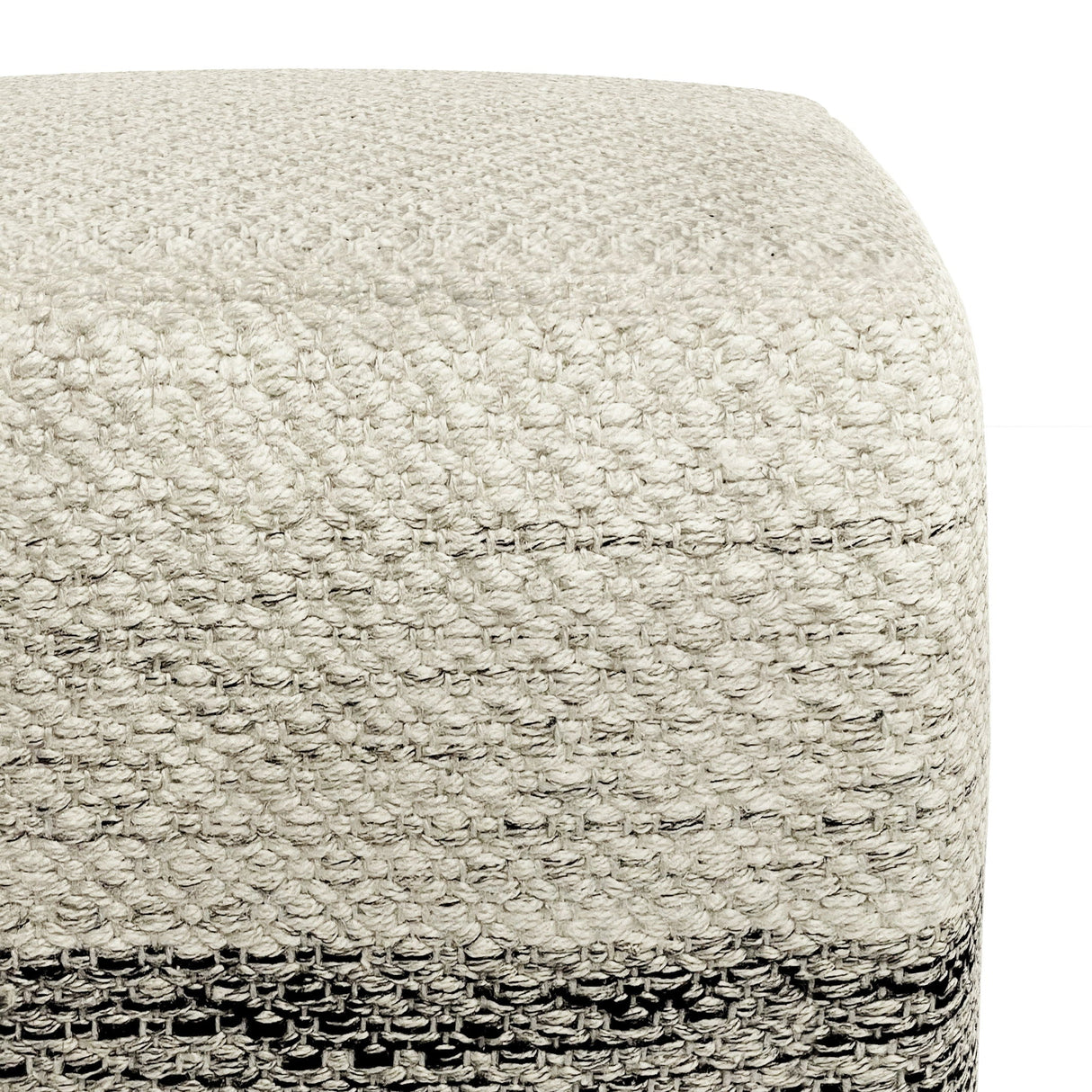 Macie - Square Woven Outdoor / Indoor Pouf - Gray / White by Couch.com