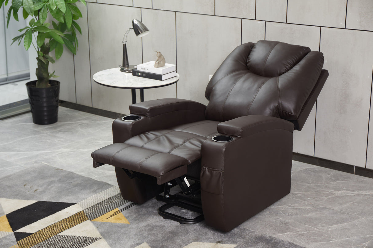 Modern Recliner Chair With Cup Holders, Remote Control by Couch.com