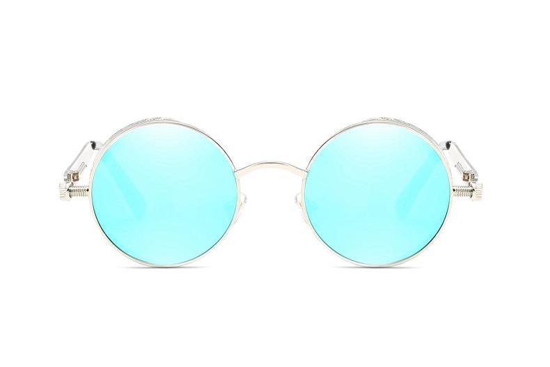Luxury Popular Retro Gothic Steampunk Polarized Men and Women Brand Designer Vintage Round High Quality Metal Frame Sunglasses With UV400 Protection