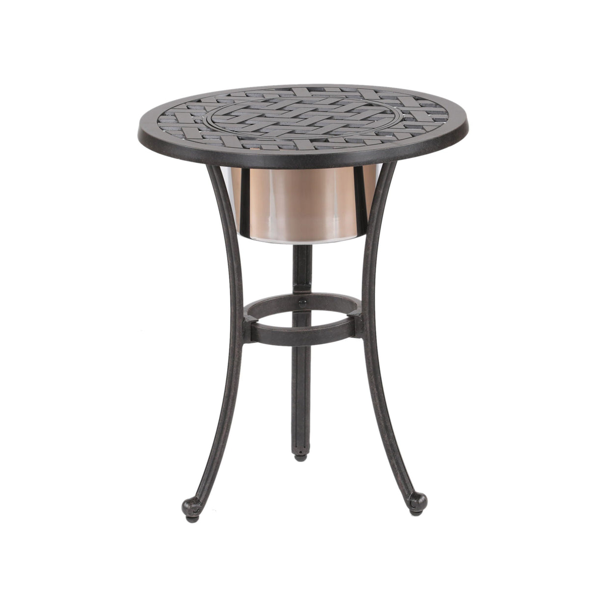 21" Cast Aluminum Round Table With Ice Bucket by Couch.com