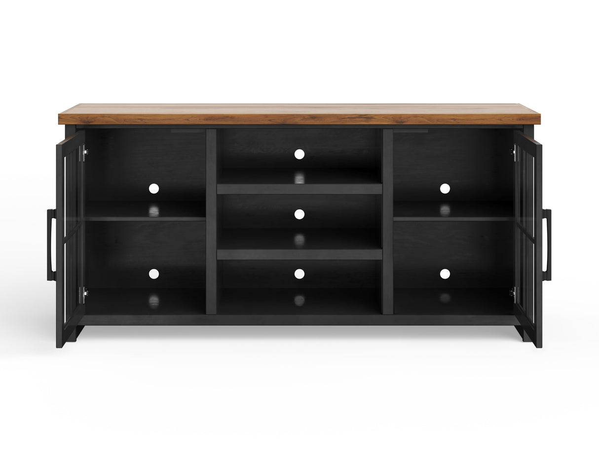 Essex - TV Stand Console For TVs Up To 80" - Black, Whiskey by Couch.com