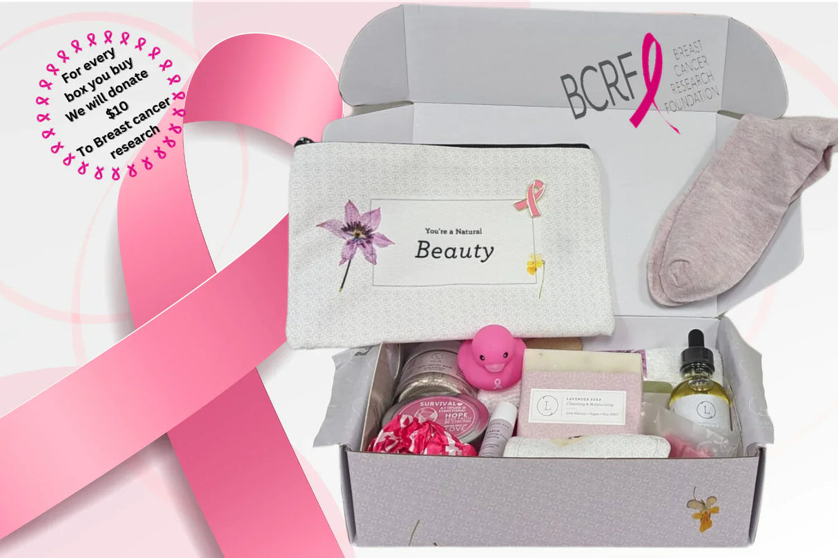 Breast cancer Awareness Gift Box - Hope for a warrior / a survivor / a mother - this is a support care pamper package - Natural Lavender Bath & Body Relaxing Package