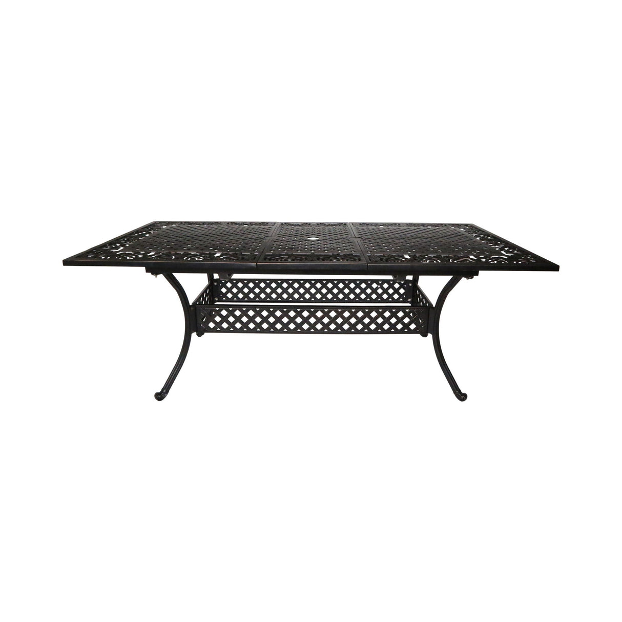 Outdoor Extendable Aluminum Dining Table With Pattern Table Top And Curved Legs - Copper by Couch.com