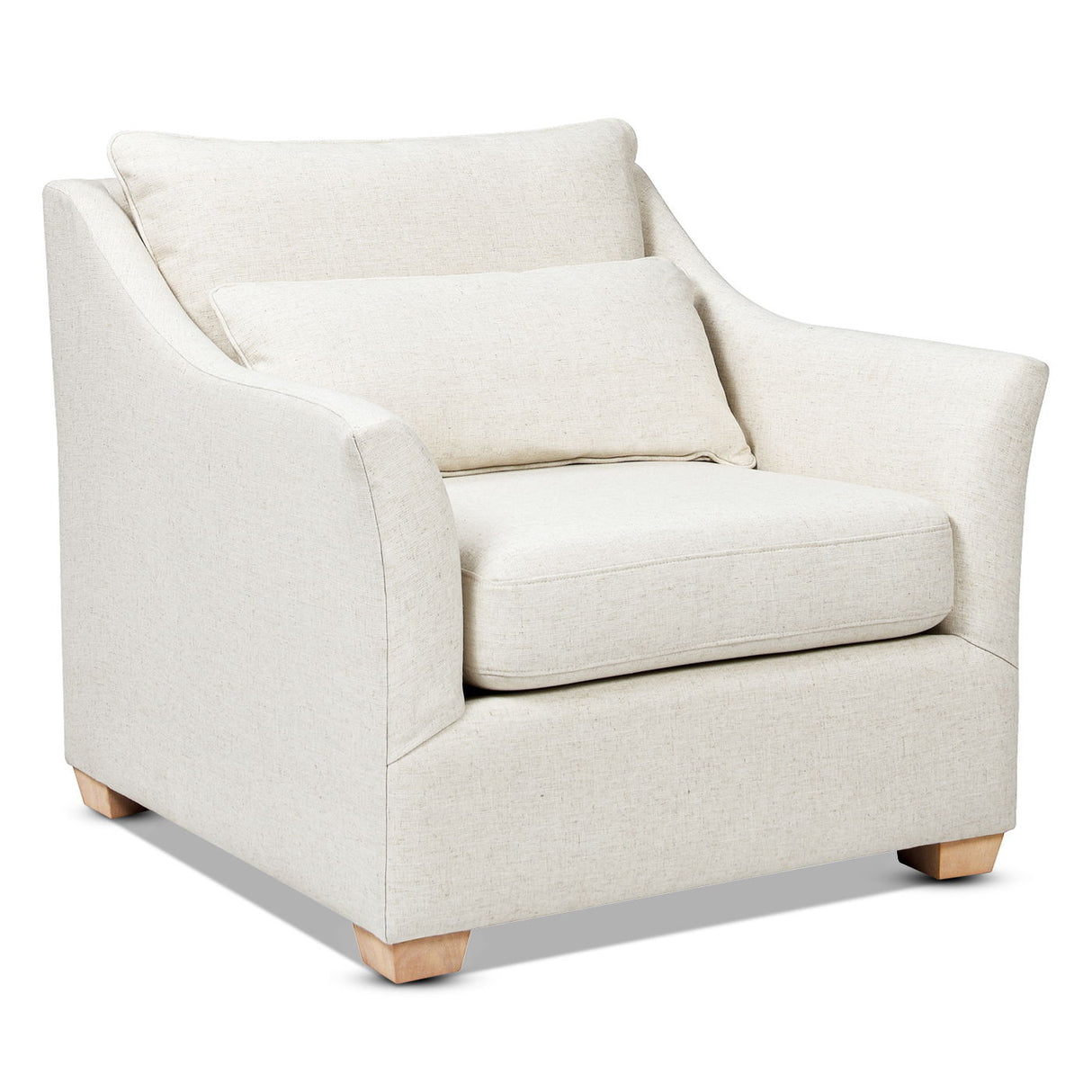 Ada - Flared Arm Contemporary Armchair With Lumbar Pillow - Flax White by Couch.com