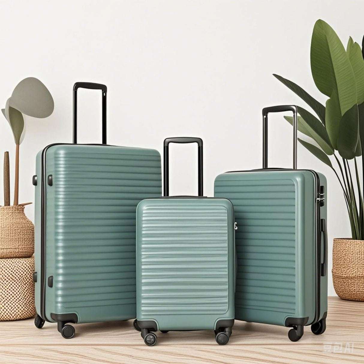 3 Piece Luggage Sets Lightweight Suitcase With Two Hooks, Spinner Wheels, Tsa Lock by Couch.com