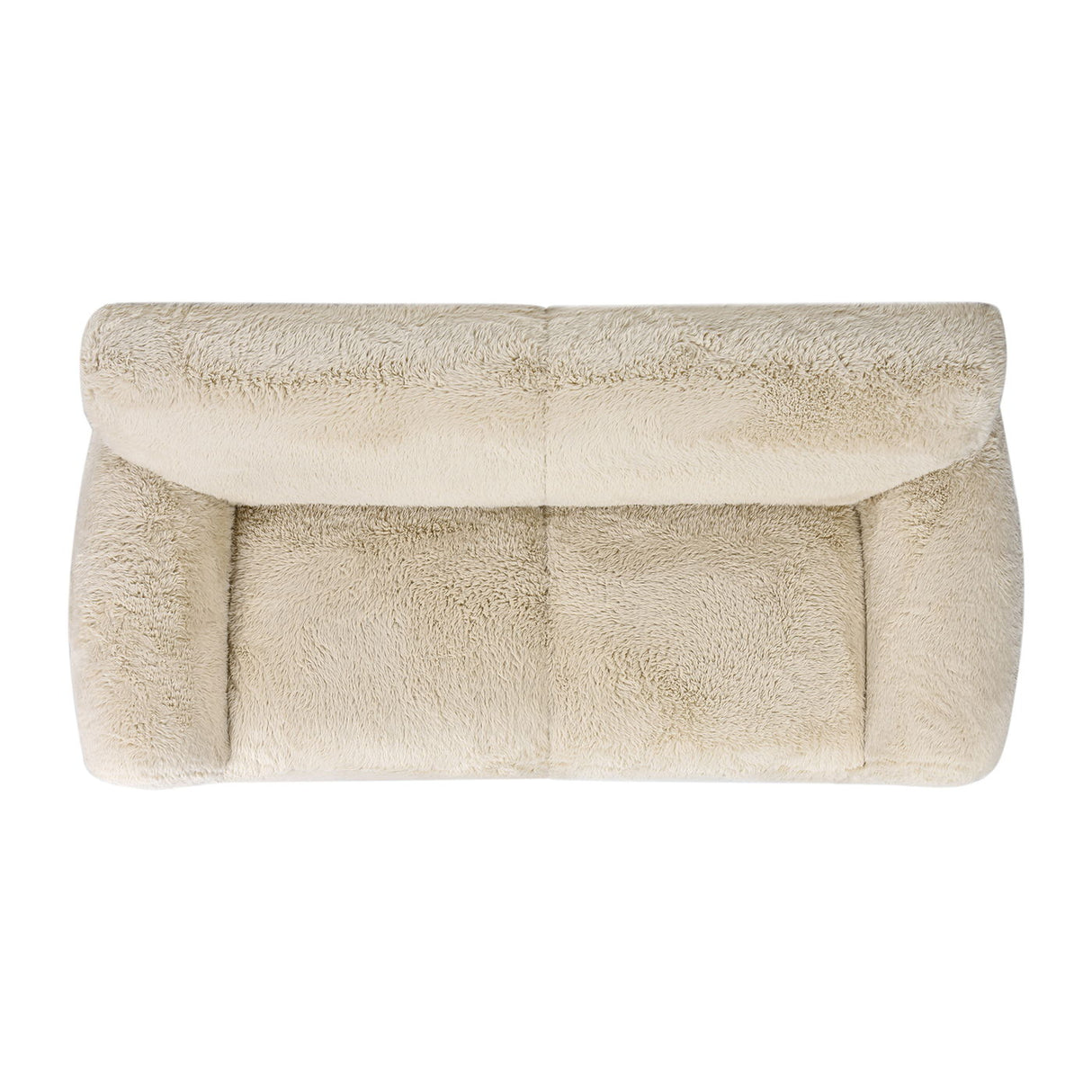 Summit - Faux Sheepskin Overstuffed Sofa - Cream Beige by Couch.com