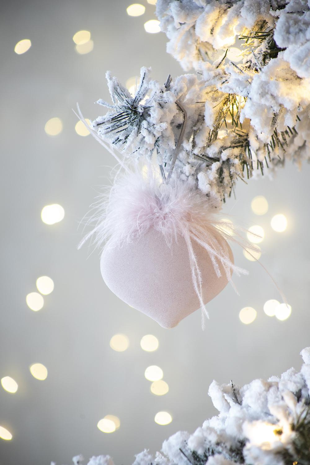 Christmas Ball Ornaments, Glass Decorative Hanging Ball Christmas Tree Ornaments For Holiday Party Decorations (Set of 6) - Pink by Couch.com