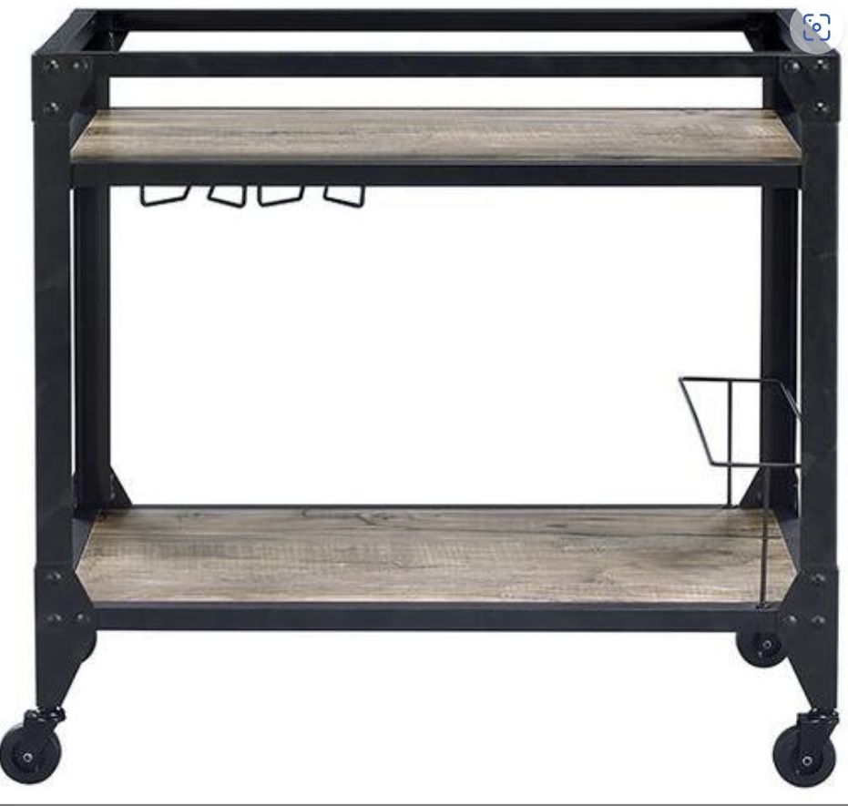 Jorgensen - Serving Cart - Rustic Oak / Charcoal by Couch.com