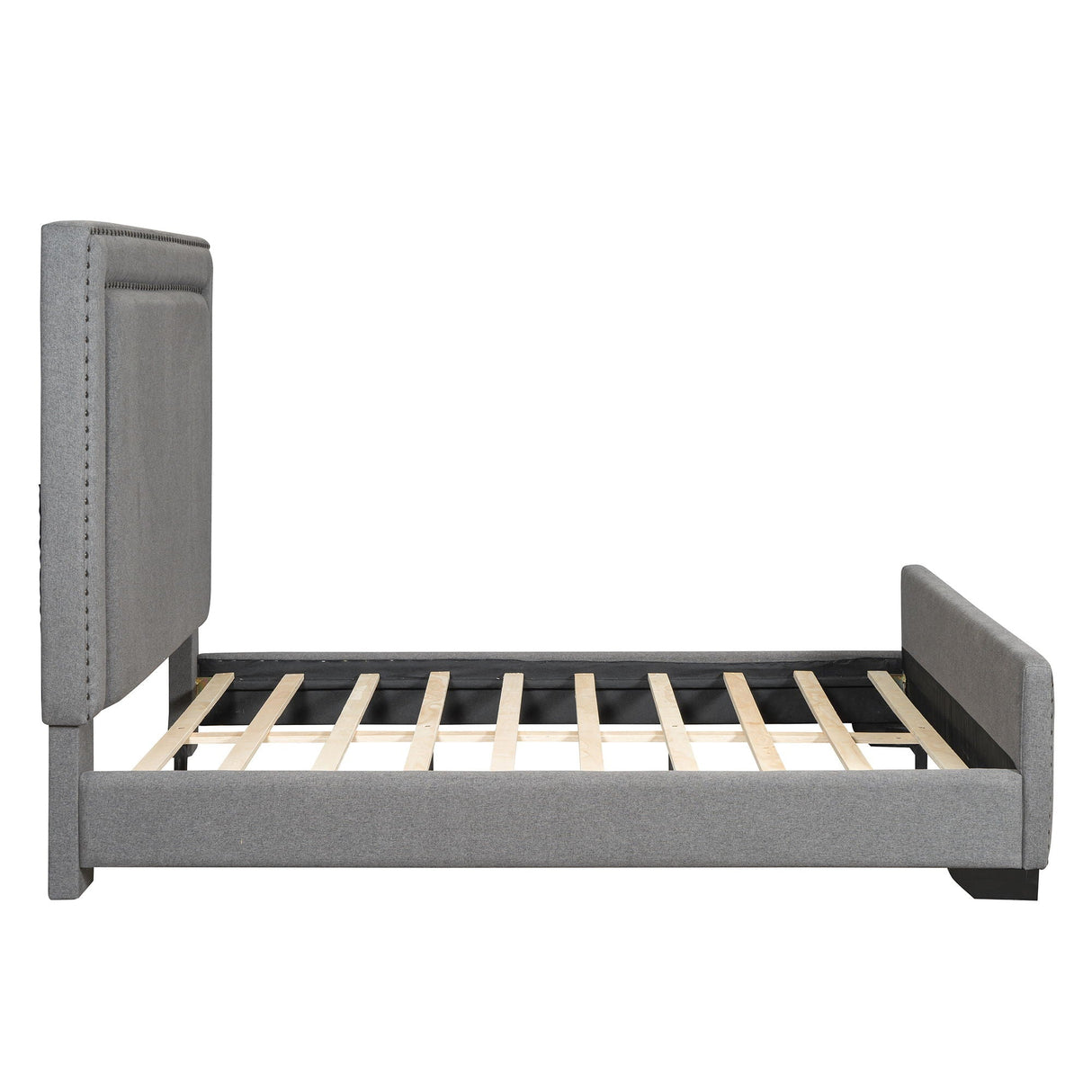 Upholstered Bed With Slats Support, No Box Spring Needed by Couch.com